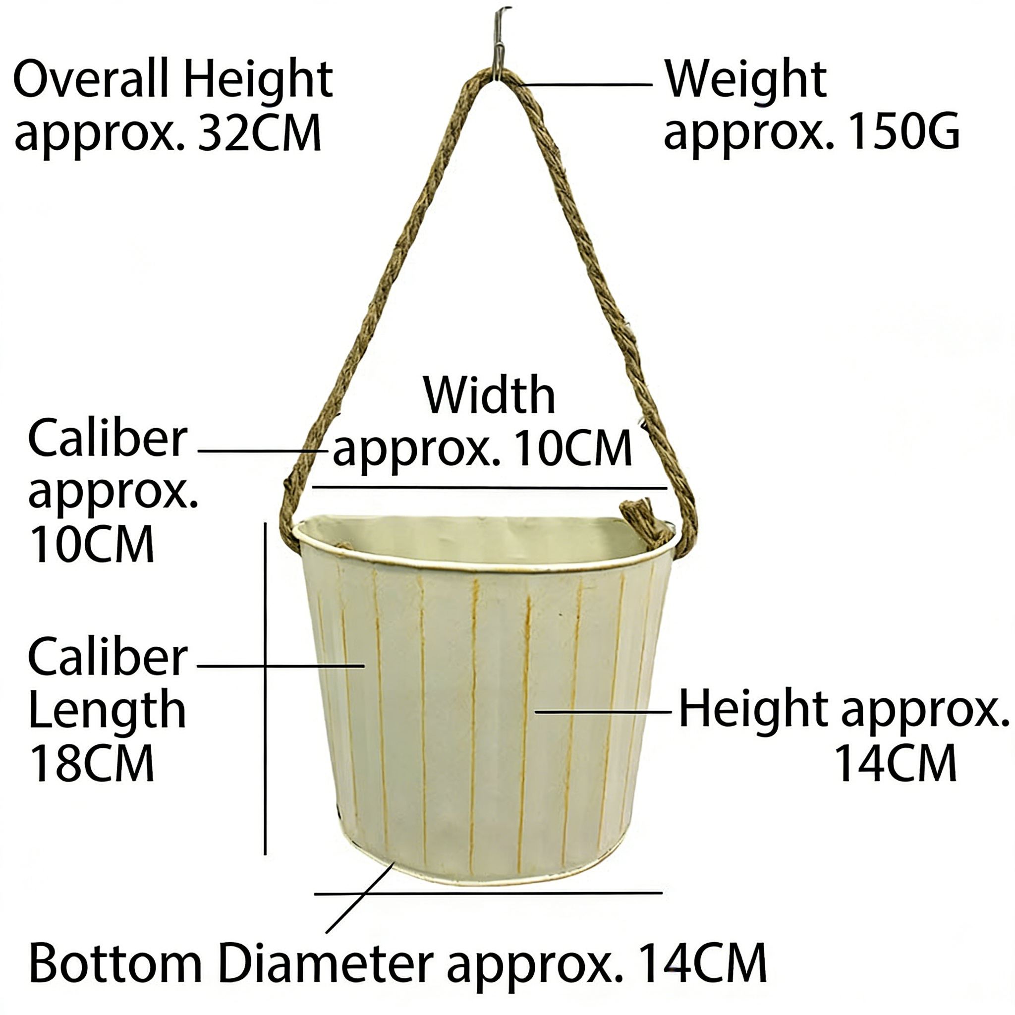 Vintage Hanging Metal Planter – Rustic Home & Patio Decor | Distressed Farmhouse Flower Pot Holder, Perfect for Indoor Wall Decor & Outdoor Garden Display, Charming Cottagecore Accent - Mia-yarnwhiper