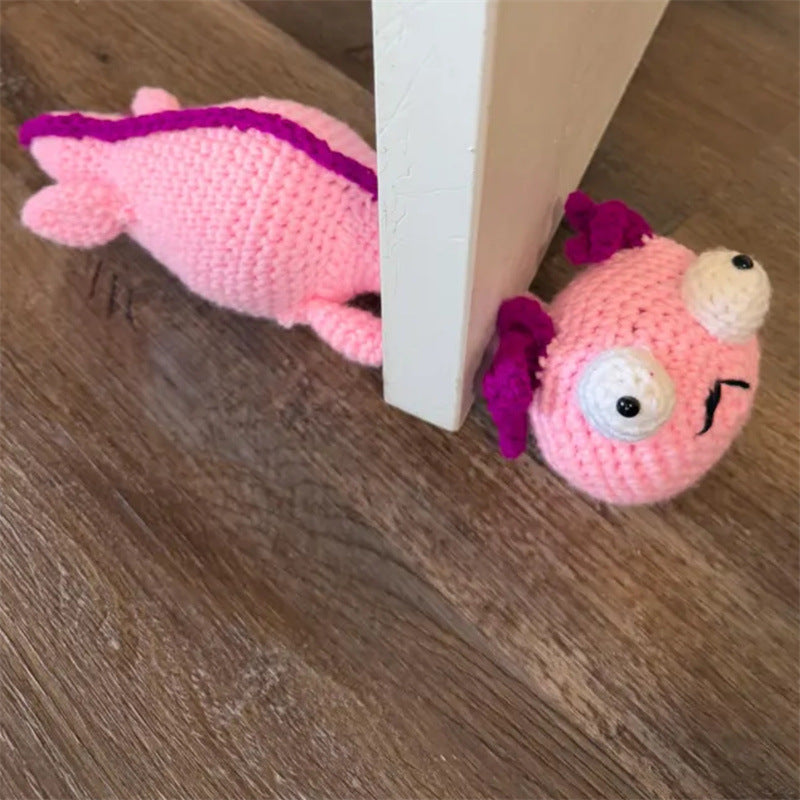 Funny Squashed Animal Crochet Door Stopper - Adorable Handmade Gecko/Frog/Santa Home Decor, Cute Functional Gift for Kids & Adults - Mia-yarnwhiper