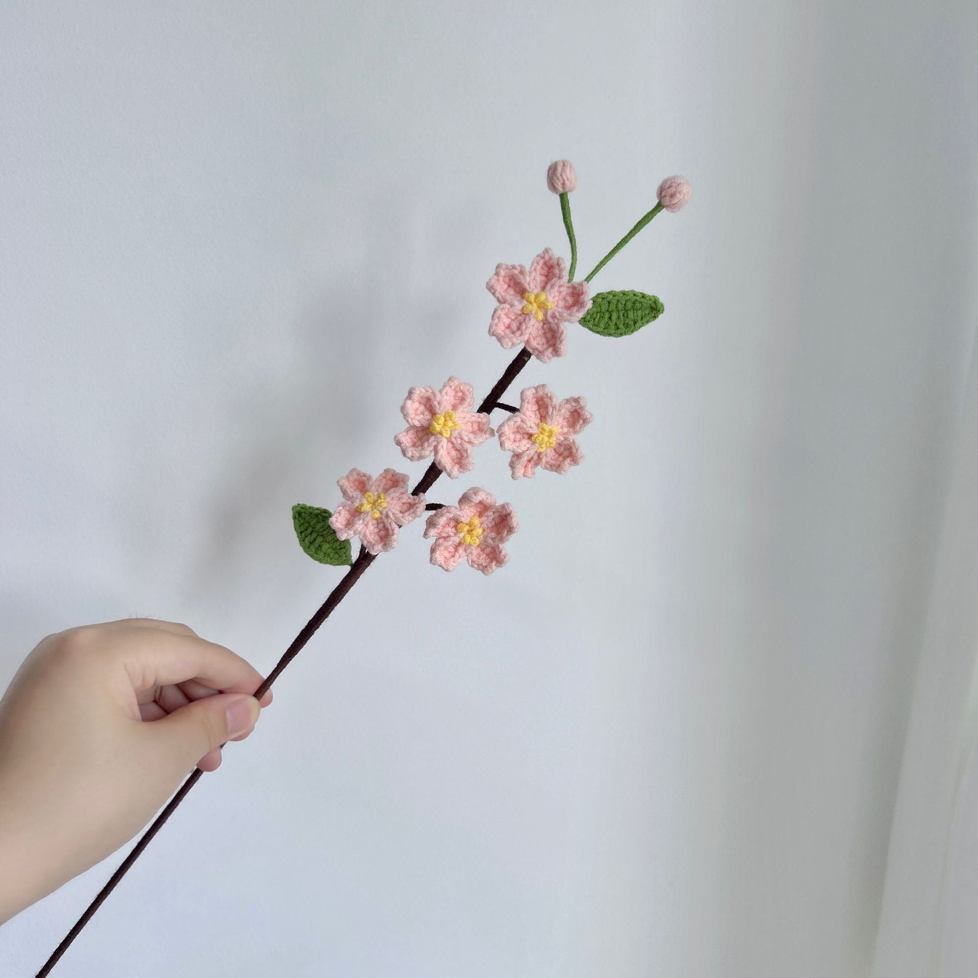 Handmade Crochet Cherry Blossom Bouquet – Permanent Floral Home Decor, Desk Ornament & Unique Handcrafted Gift | Lifelike Sakura Flowers for Room Decor, Housewarming, Birthdays & All Occasions - Mia-yarnwhiper