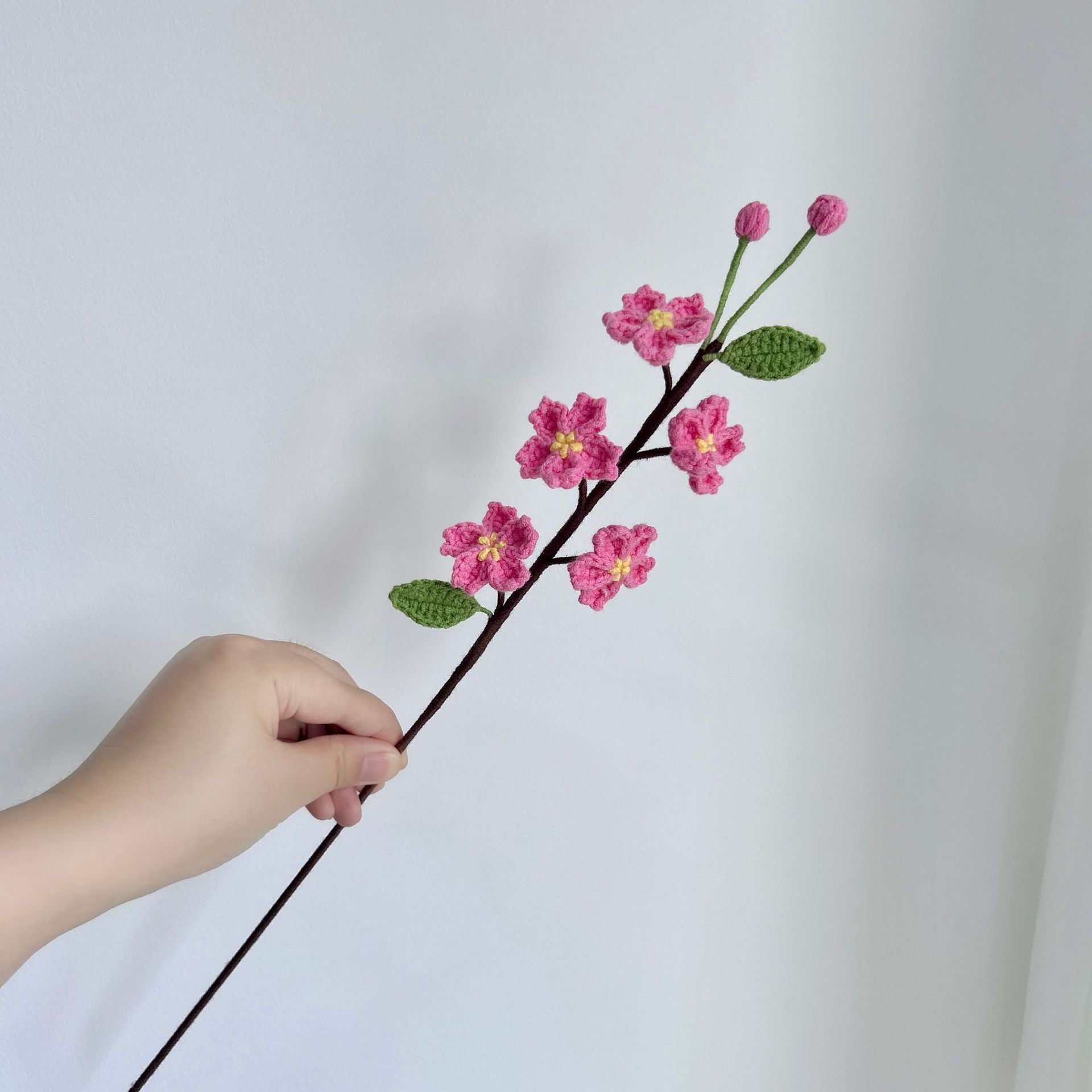 Handmade Crochet Cherry Blossom Bouquet – Permanent Floral Home Decor, Desk Ornament & Unique Handcrafted Gift | Lifelike Sakura Flowers for Room Decor, Housewarming, Birthdays & All Occasions - Mia-yarnwhiper