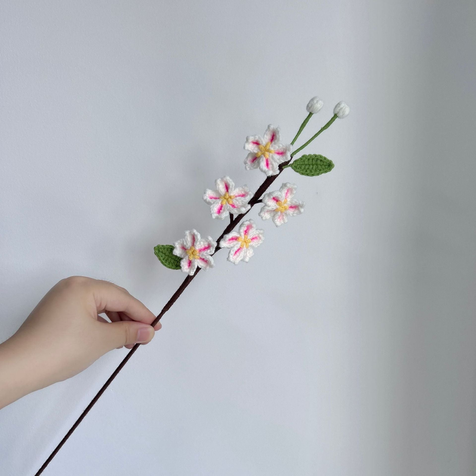 Handmade Crochet Cherry Blossom Bouquet – Permanent Floral Home Decor, Desk Ornament & Unique Handcrafted Gift | Lifelike Sakura Flowers for Room Decor, Housewarming, Birthdays & All Occasions - Mia-yarnwhiper