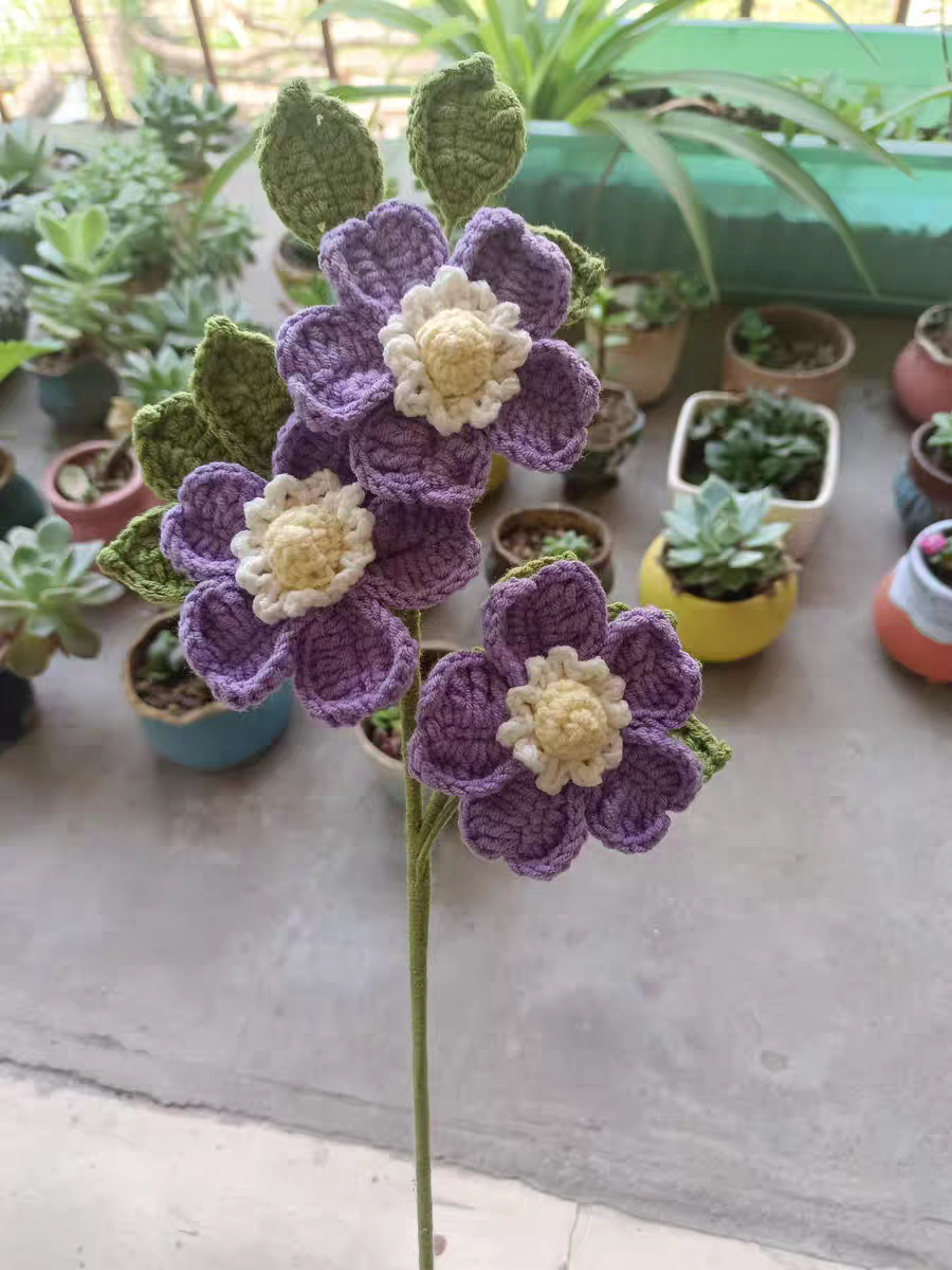 Handmade Crochet Floral Bouquet: Purple & Pink Arrangement, Home Decor, Centerpiece, Gift for Mother’s Day/Birthday/Housewarming - Mia-yarnwhiper