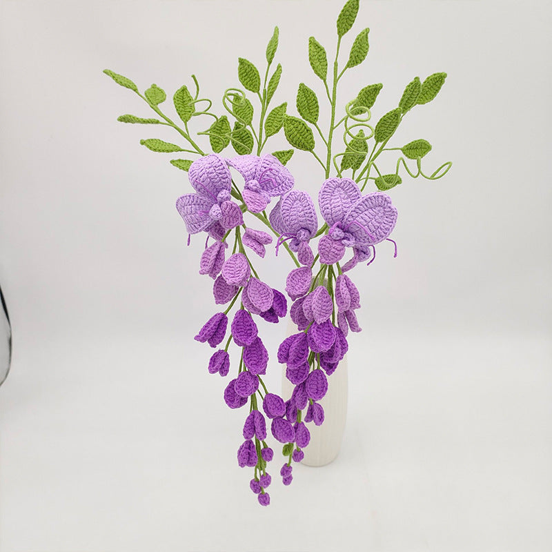Handmade Crochet Wisteria Bouquet: Wilt-Proof, Hypoallergenic Gift for Spring Decor, Holidays & Housewarming - Mia-yarnwhiper