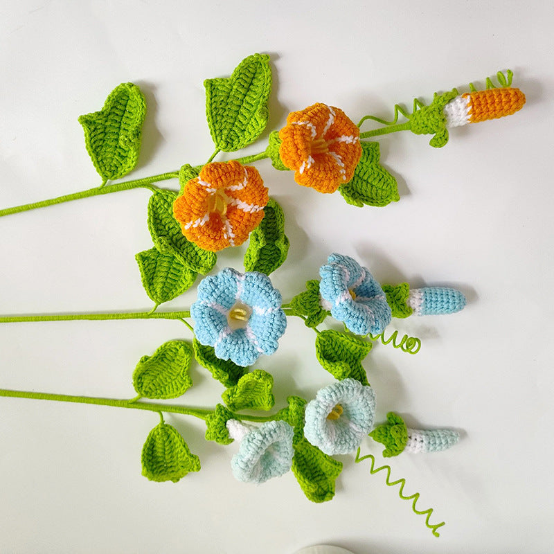 Handmade Crochet Morning Glory Bouquet: Wilt-Proof, Hypoallergenic Gift for Spring Decor, Holidays & Housewarming - Mia-yarnwhiper