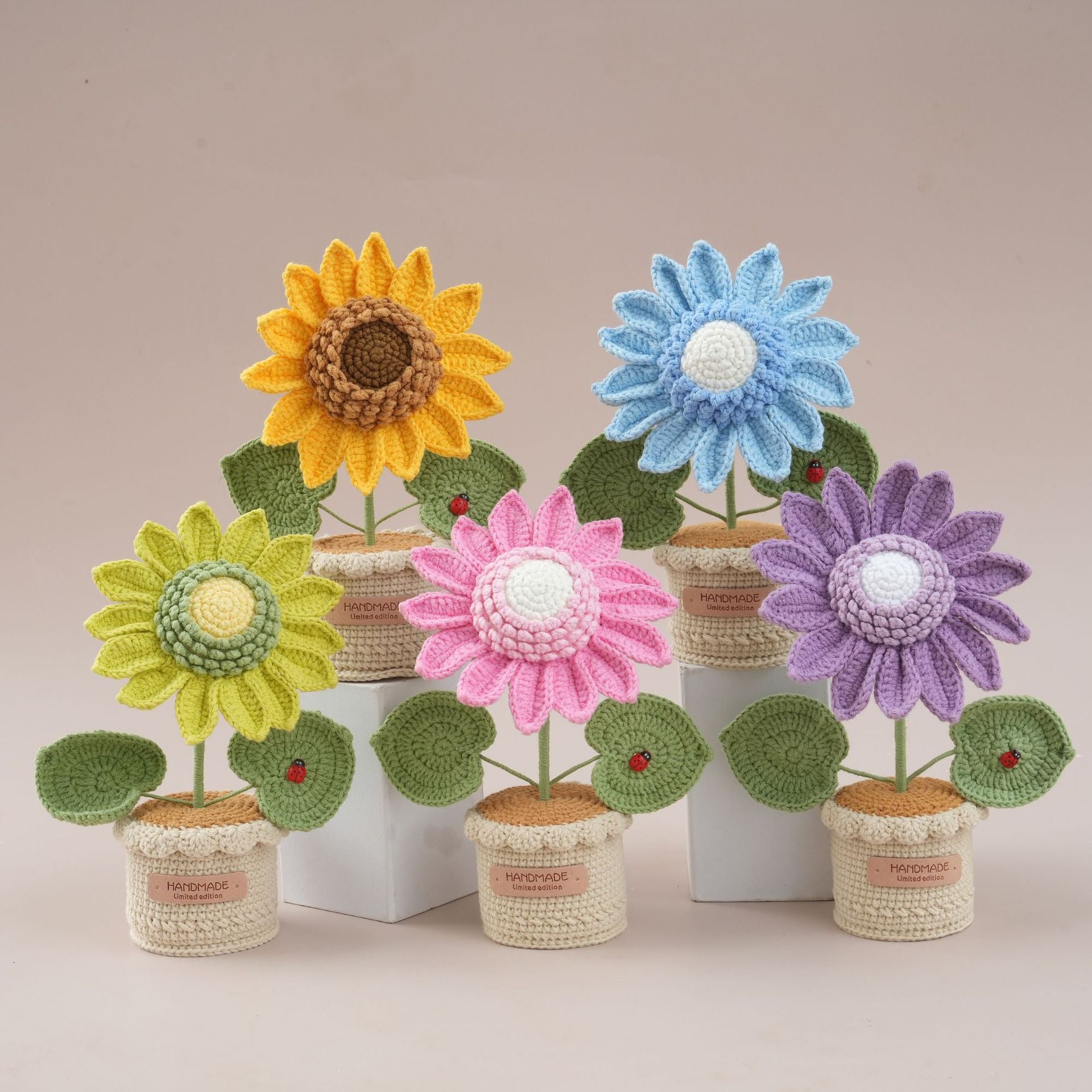 Handmade Crochet Sunflower Potted Bouquet: Cute Decor & Gift for Housewarming, Birthdays & Occasions - Mia-yarnwhiper