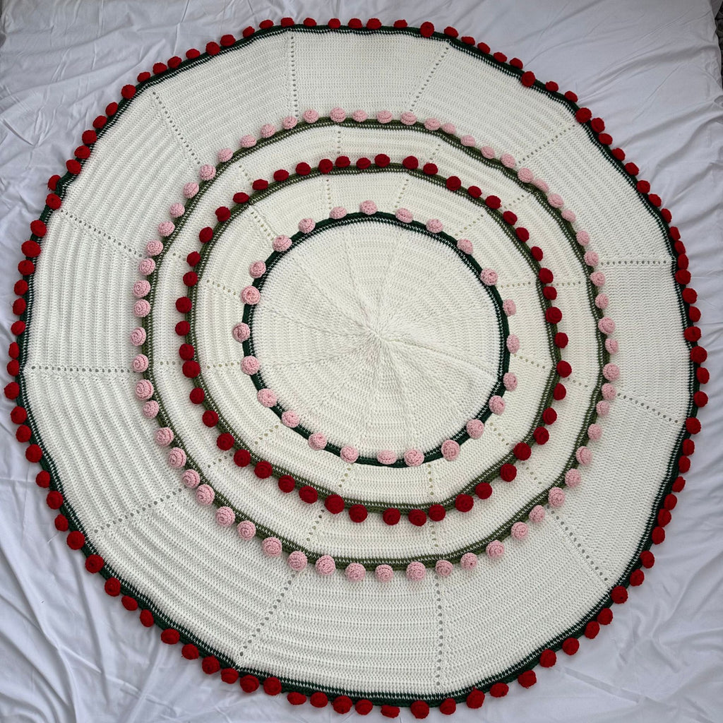 Handmade Crochet Rose Nap Blanket - Eternal Flower Decor for Home & Desk | Handcrafted Cozy Throw, Holiday Gift & Tabletop Decor - Mia-yarnwhiper