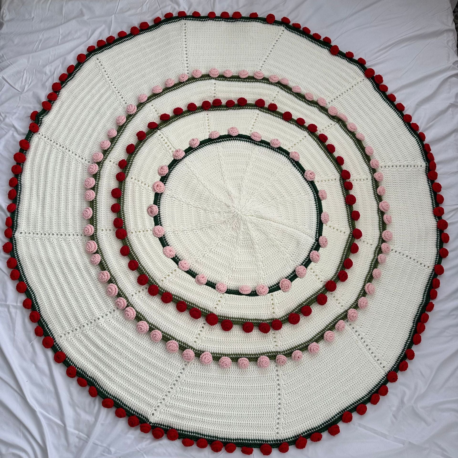 Handmade Crochet Rose Nap Blanket - Eternal Flower Decor for Home & Desk | Handcrafted Cozy Throw, Holiday Gift & Tabletop Decor - Mia-yarnwhiper