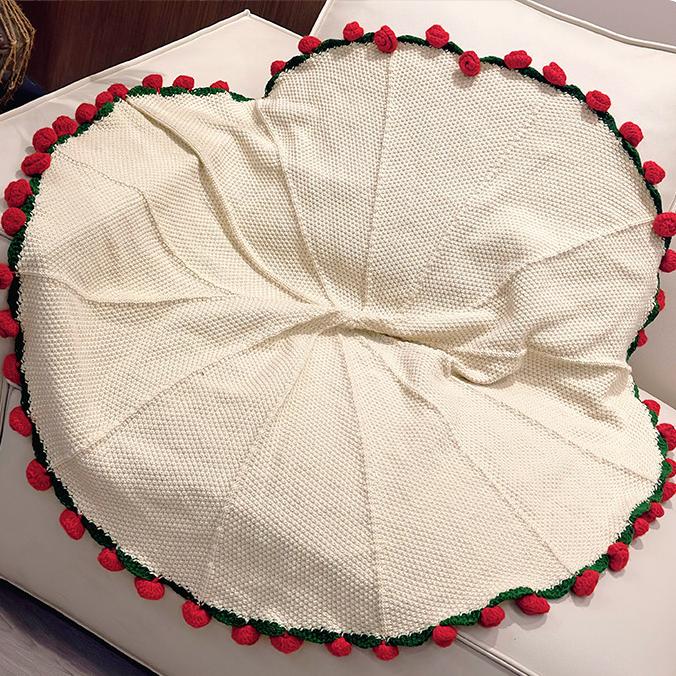 Handmade Crochet Rose Nap Blanket - Eternal Flower Decor for Home & Desk | Handcrafted Cozy Throw, Holiday Gift & Tabletop Decor - Mia-yarnwhiper