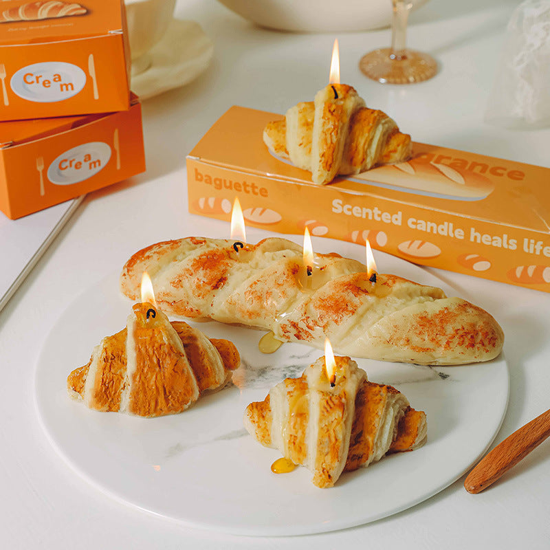 Baguette Candle: 3-Wick Beeswax Bread Scented Candle / French Bread Candle / Artisan Decor / Realistic Food Candle / Handmade gifts - Mia-yarnwhiper