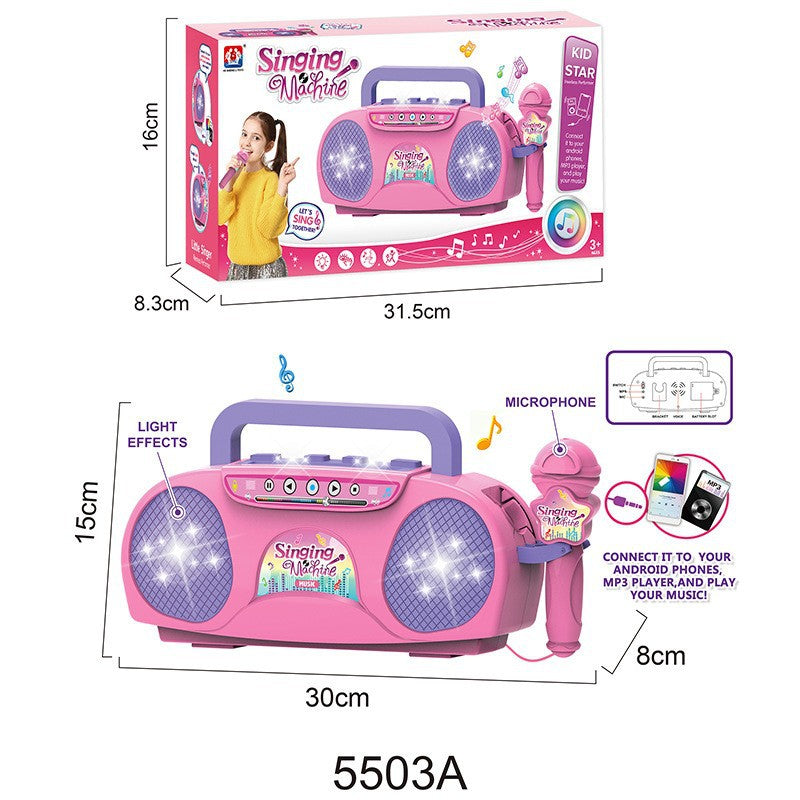 Microphone Toy, Karaoke Machine Toy with Light, Singing Machine Toy, Music Toy for Kids, Birthday Gift for Girls - Mia-yarnwhiper