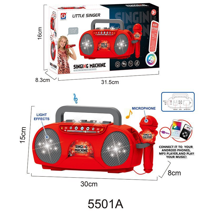 Microphone Toy, Karaoke Machine Toy with Light, Singing Machine Toy, Music Toy for Kids, Birthday Gift for Girls - Mia-yarnwhiper