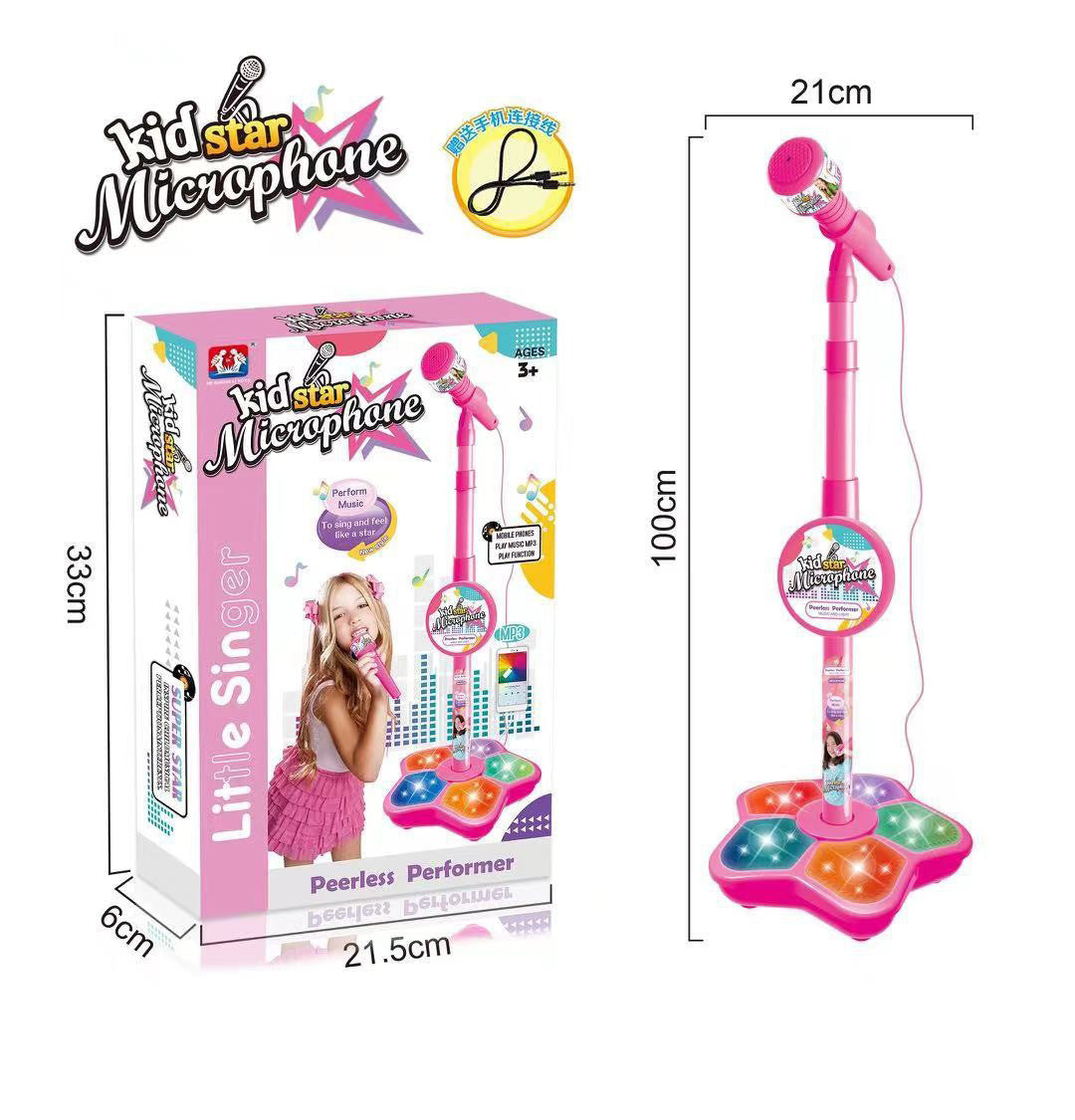 Microphone Toy, Karaoke Machine Toy with Light, Singing Machine Toy, Music Toy for Kids, Birthday Gift for Girls - Mia-yarnwhiper