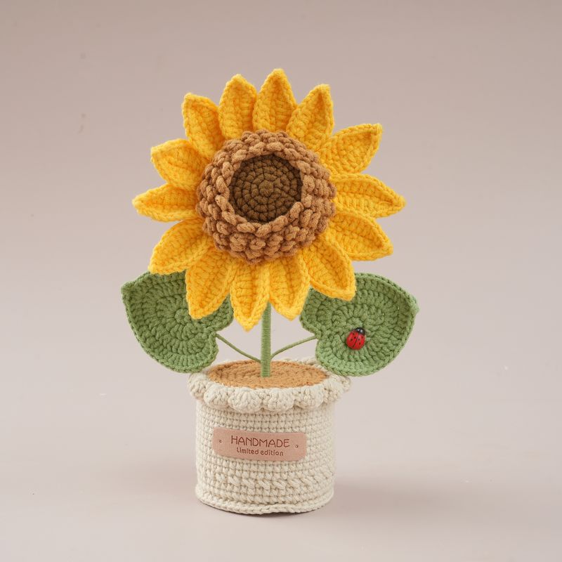 Handmade Crochet Sunflower Potted Bouquet: Cute Decor & Gift for Housewarming, Birthdays & Occasions - Mia-yarnwhiper