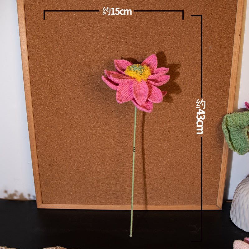 Handmade Crochet Lotus Bouquet: Hypoallergenic Wilt-Proof Florals, Home Decor & Gift for Holidays & Occasions - Mia-yarnwhiper