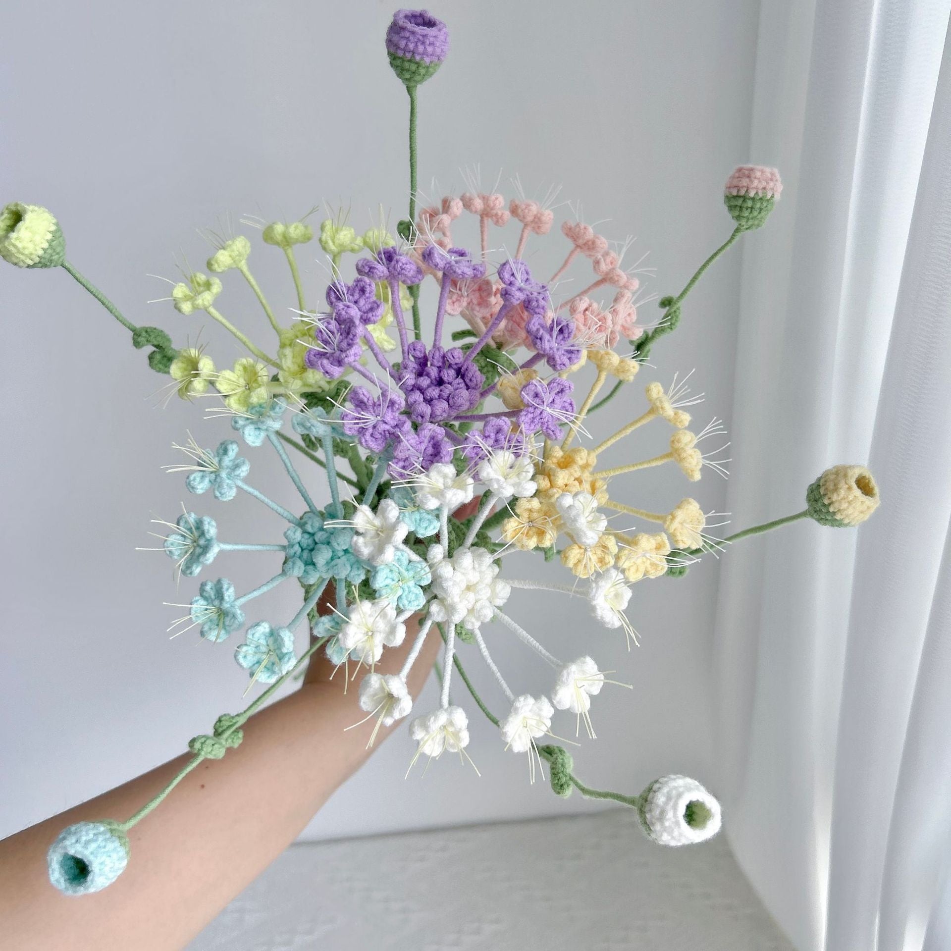 Handmade Crochet Baby's Breath Bouquet: Dainty Decor & Gift for Housewarming, Birthdays & Occasions - Mia-yarnwhiper