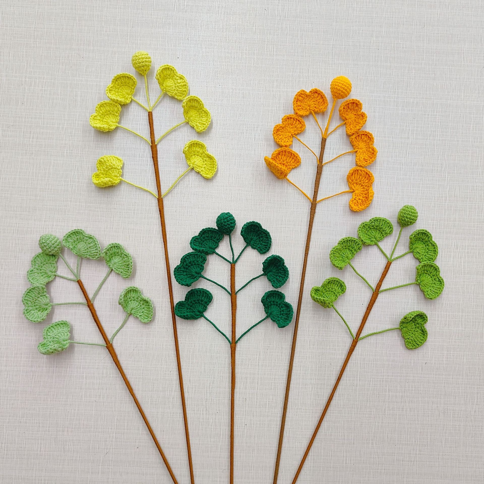 Handmade Crochet Greenery Stems: Floral Filler, Home Decor, Desk Ornament & Gift for Housewarming/Birthdays/DIY - Mia-yarnwhiper