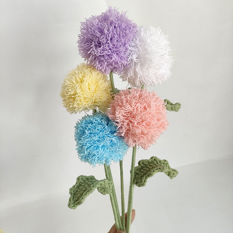 Handmade Crochet Pom Pom Chrysanthemum Bouquet: Home Decor, Desk Ornament & Gift for Housewarming, Birthdays & Occasions - Mia-yarnwhiper