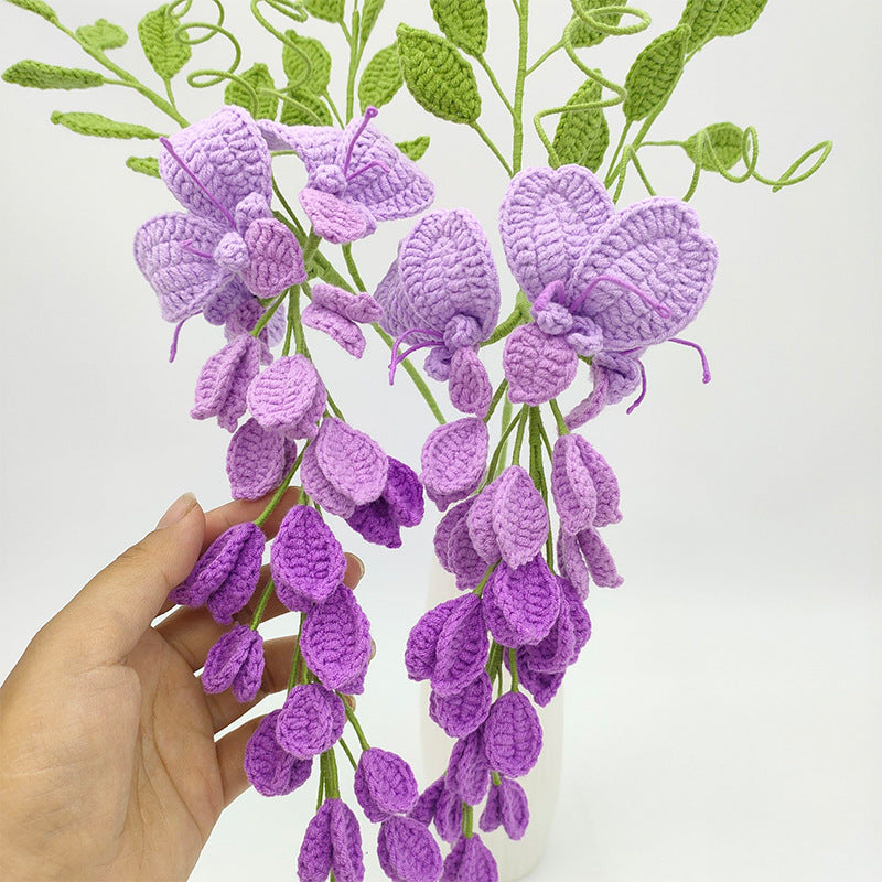 Handmade Crochet Wisteria Bouquet: Wilt-Proof, Hypoallergenic Gift for Spring Decor, Holidays & Housewarming - Mia-yarnwhiper