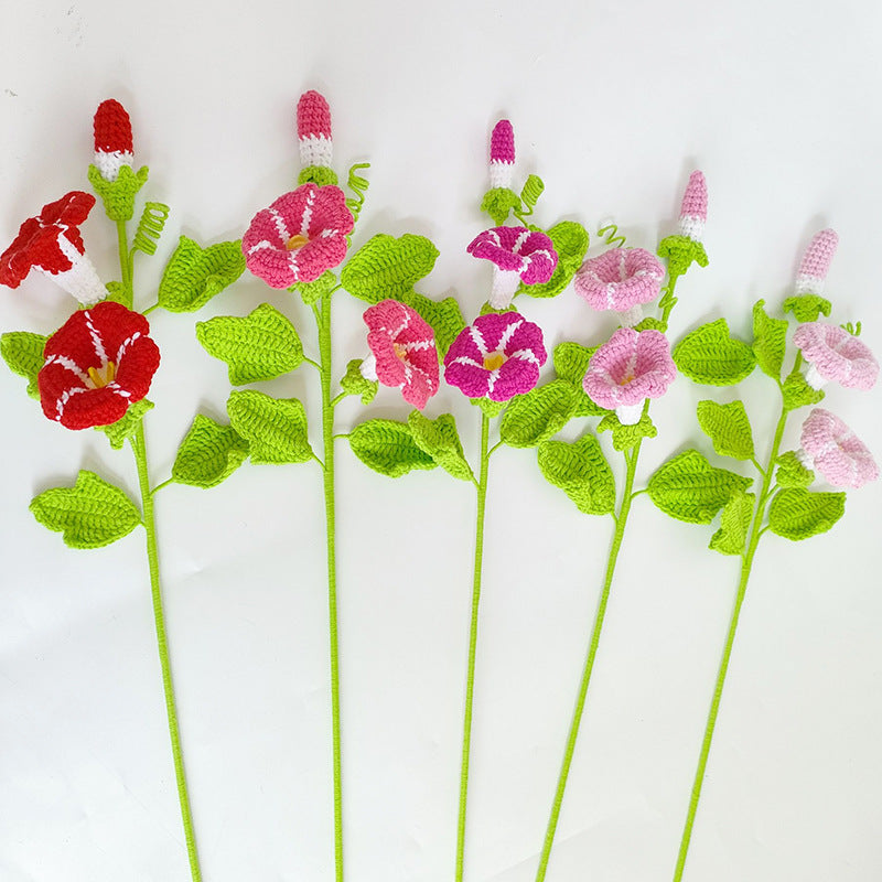Handmade Crochet Morning Glory Bouquet: Wilt-Proof, Hypoallergenic Gift for Spring Decor, Holidays & Housewarming - Mia-yarnwhiper
