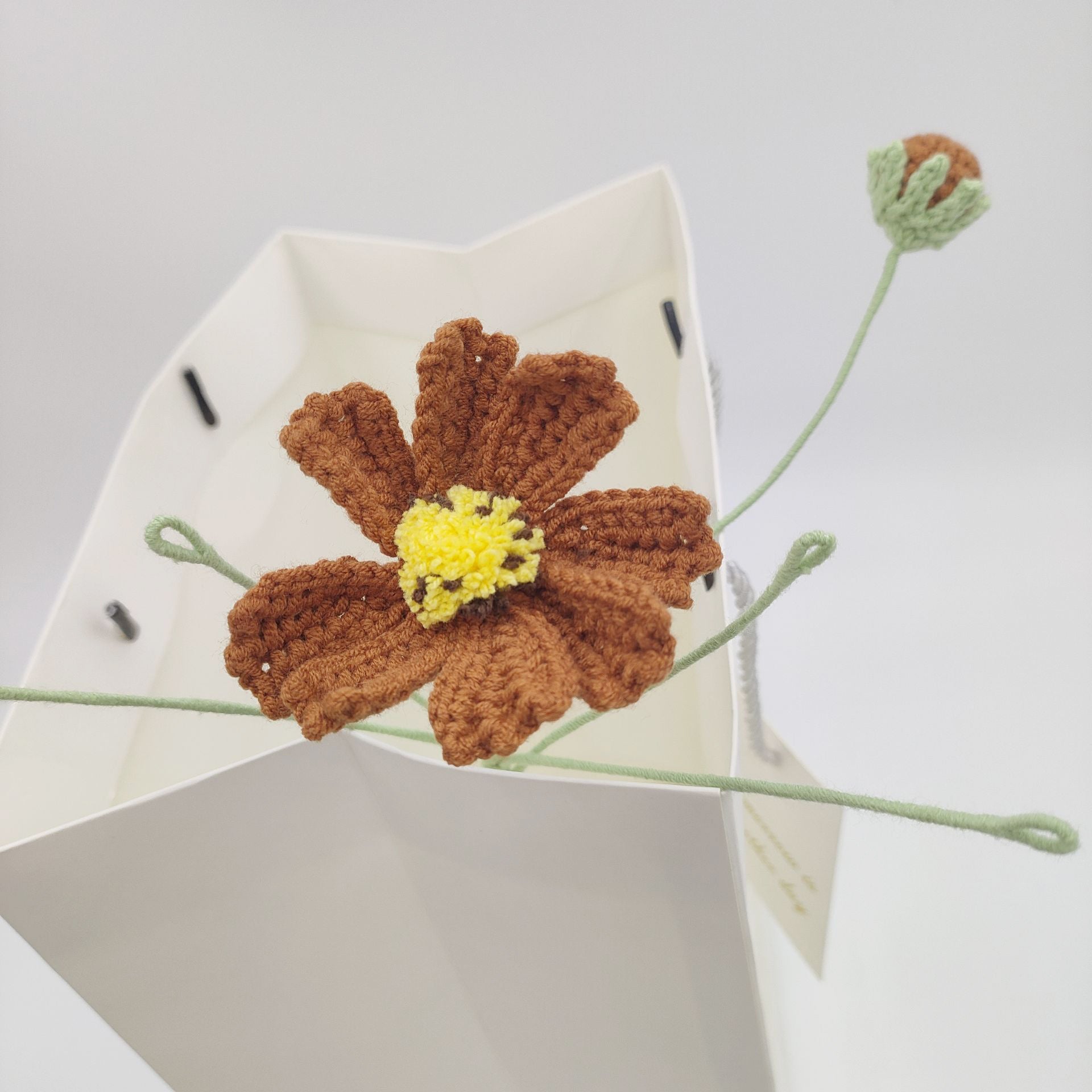 Handmade Crochet Cosmos Flower Bouquet | Eternal Handcrafted Flowers for Home Decor, Desk Decor & Holiday Gifts – Colorful Afghan Knit Floral Arrangement for Valentine’s/Mother’s Day - Mia-yarnwhiper