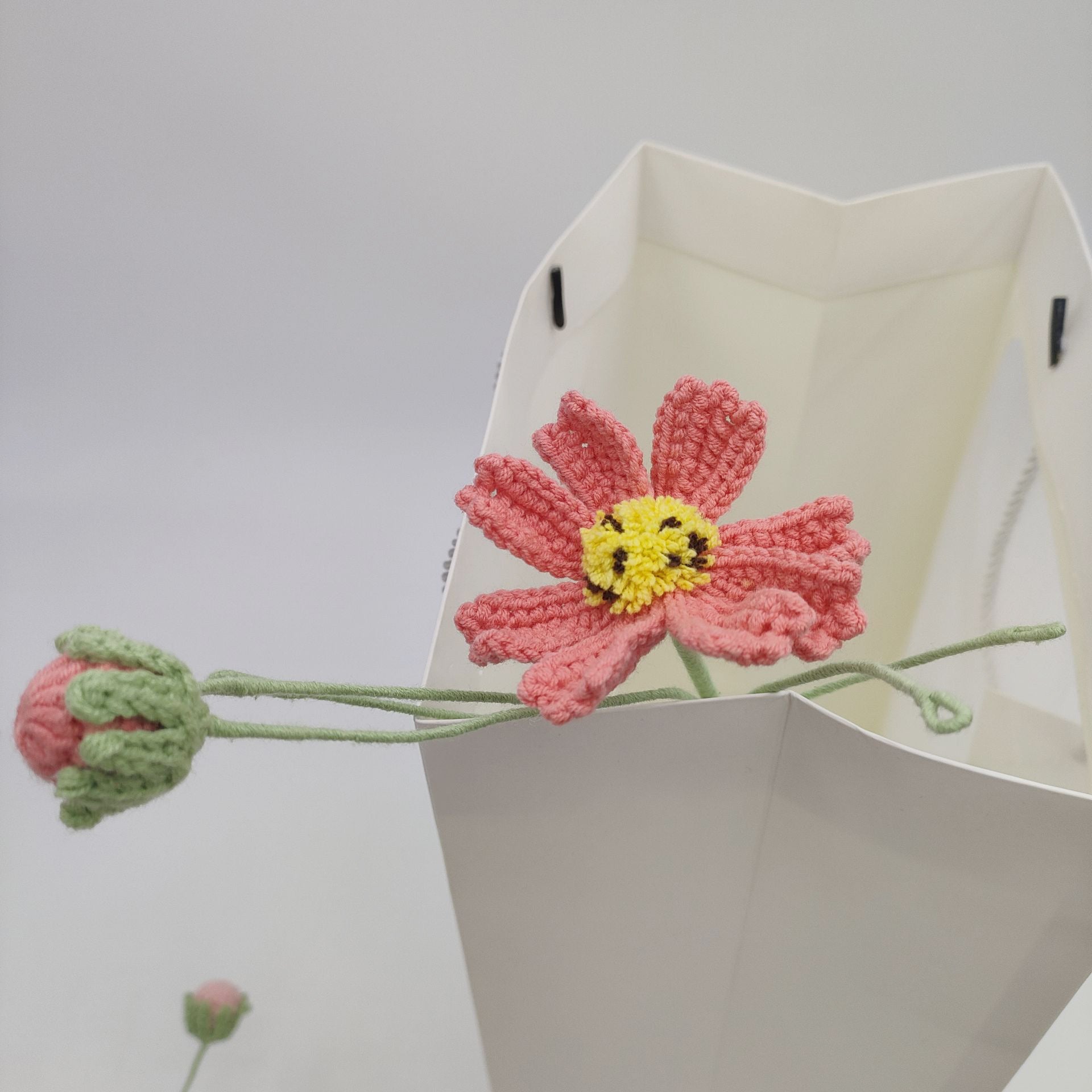 Handmade Crochet Cosmos Flower Bouquet | Eternal Handcrafted Flowers for Home Decor, Desk Decor & Holiday Gifts – Colorful Afghan Knit Floral Arrangement for Valentine’s/Mother’s Day - Mia-yarnwhiper