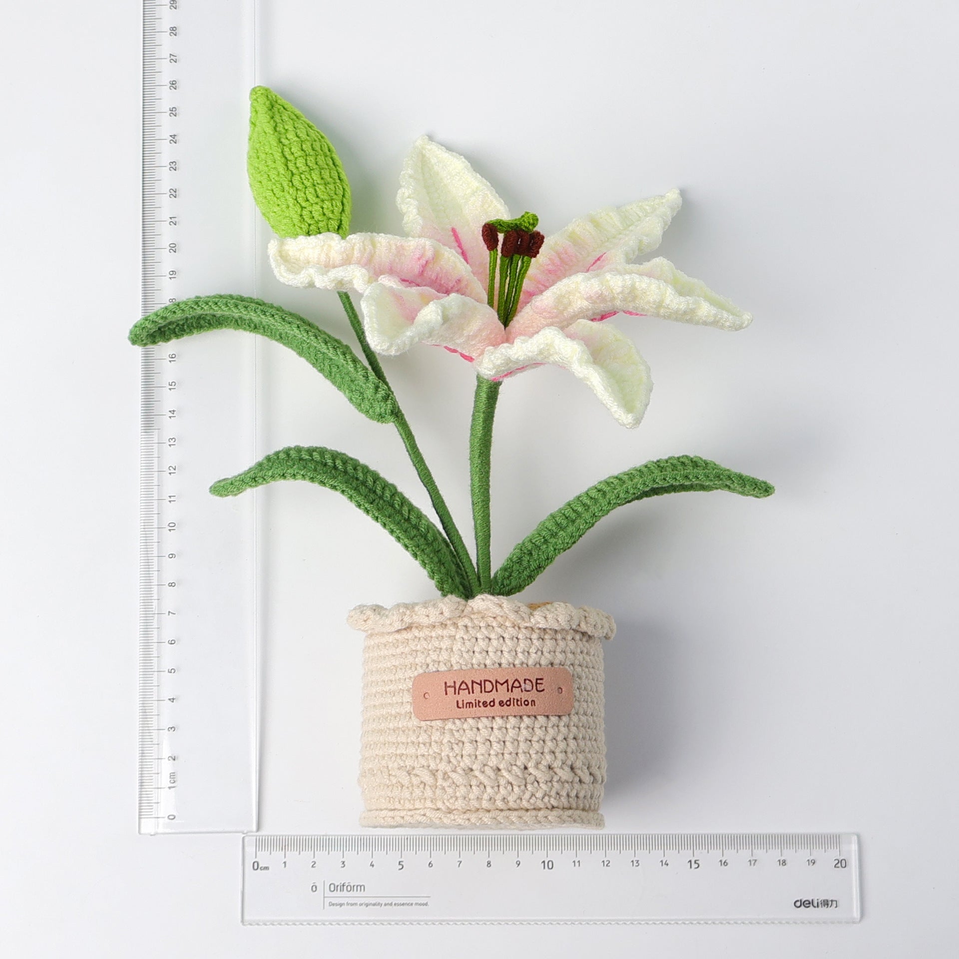 Handmade Crochet Lily: Potted Desk Decor for Home/Office & Gift for Mother’s Day/Valentine’s Day - Mia-yarnwhiper