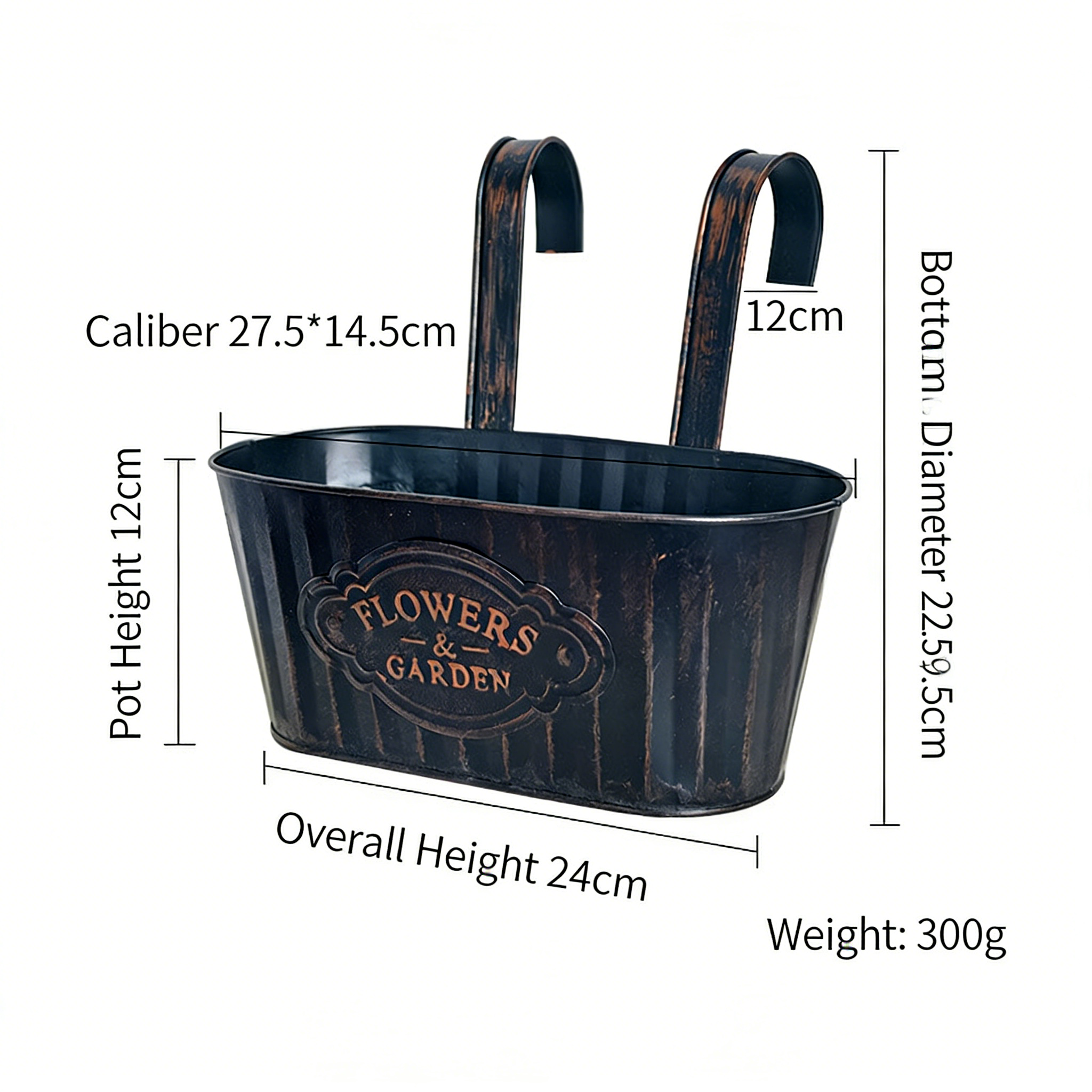 Vintage Removable Hanging Metal Planter Bucket: Rustic Farmhouse Decor for Indoor Wall & Outdoor Garden Display - Mia-yarnwhiper