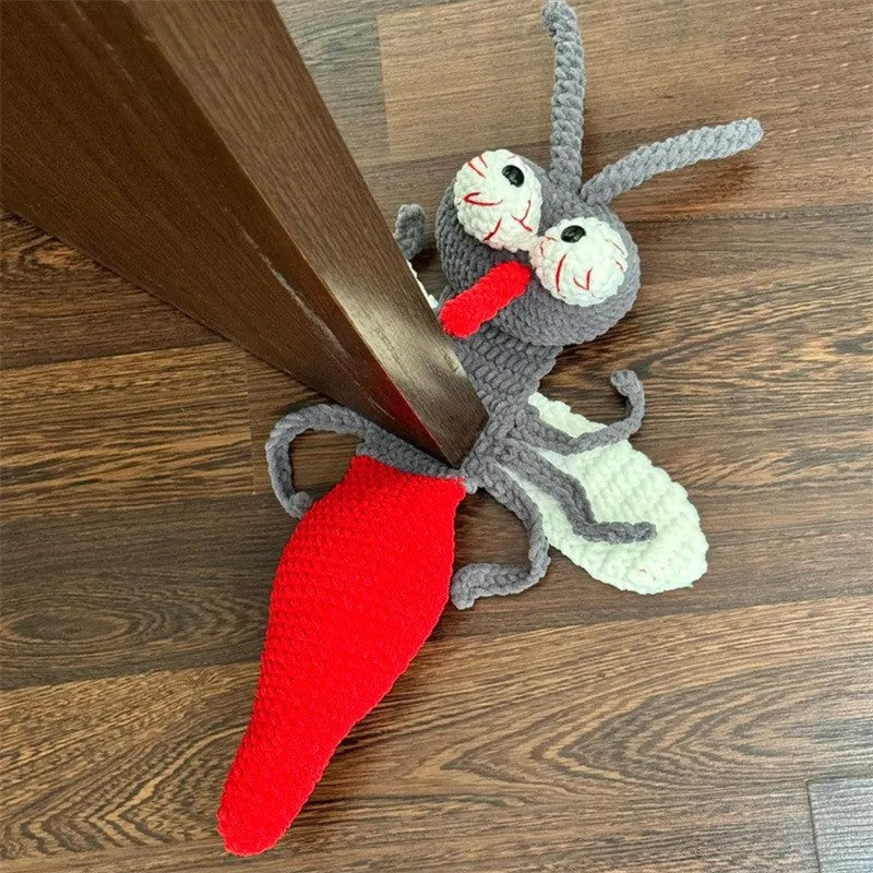 Funny Squashed Animal Crochet Door Stopper - Adorable Handmade Gecko/Frog/Santa Home Decor, Cute Functional Gift for Kids & Adults - Mia-yarnwhiper