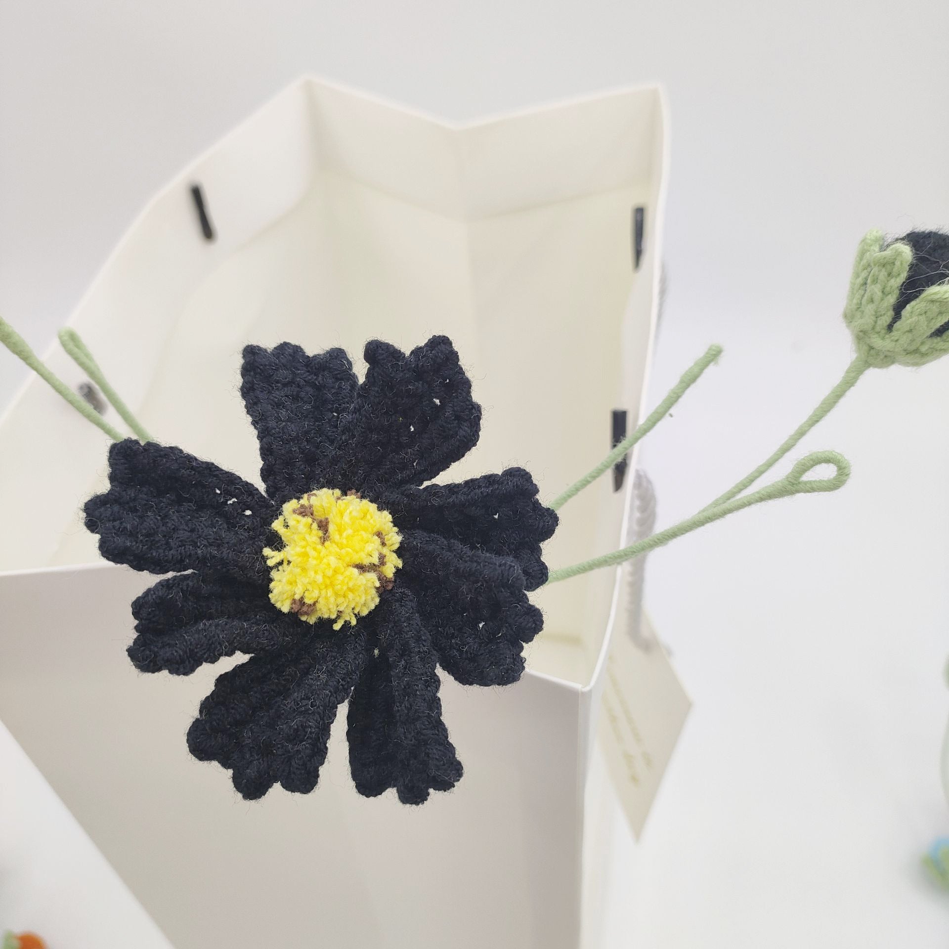 Handmade Crochet Cosmos Flower Bouquet | Eternal Handcrafted Flowers for Home Decor, Desk Decor & Holiday Gifts – Colorful Afghan Knit Floral Arrangement for Valentine’s/Mother’s Day - Mia-yarnwhiper