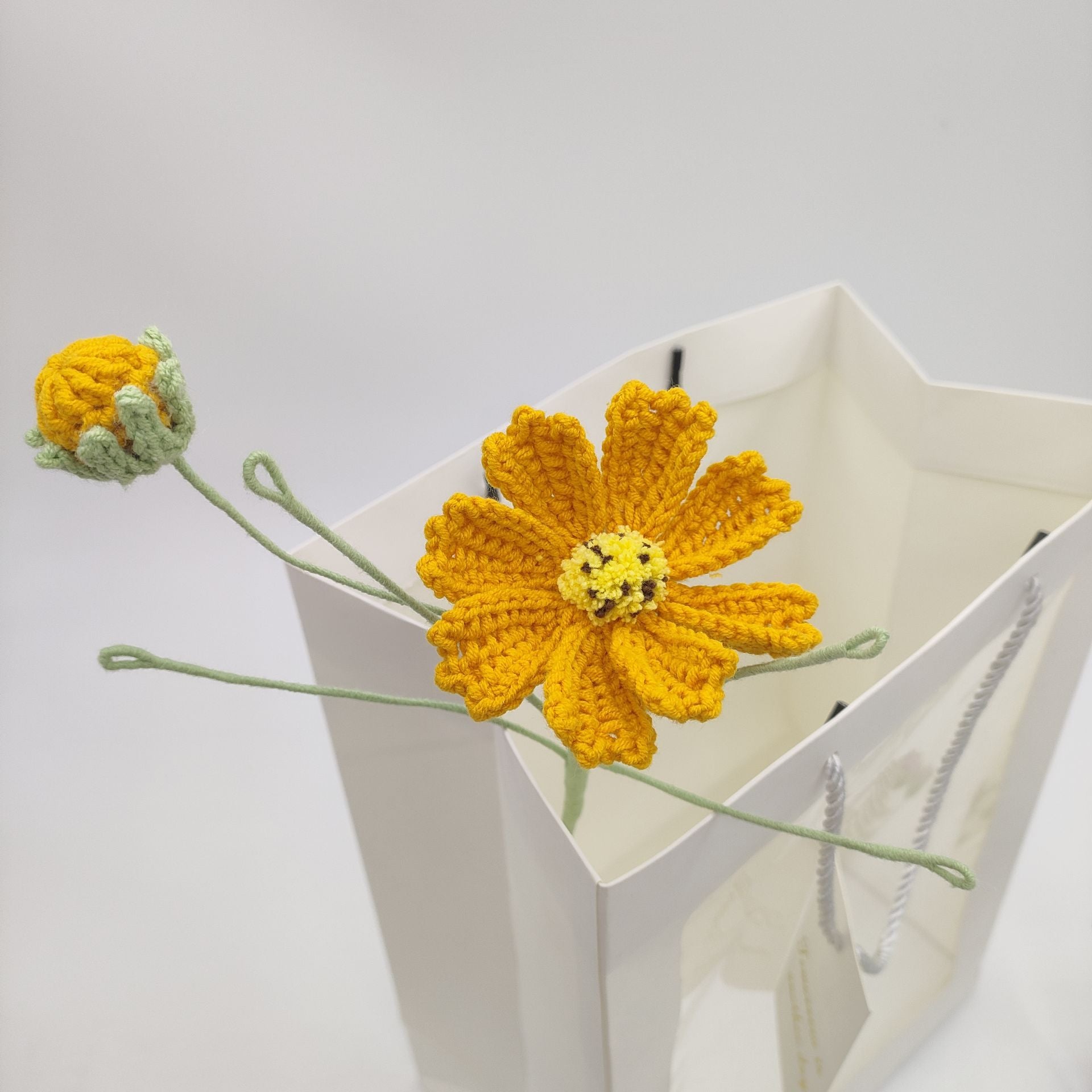 Handmade Crochet Cosmos Flower Bouquet | Eternal Handcrafted Flowers for Home Decor, Desk Decor & Holiday Gifts – Colorful Afghan Knit Floral Arrangement for Valentine’s/Mother’s Day - Mia-yarnwhiper