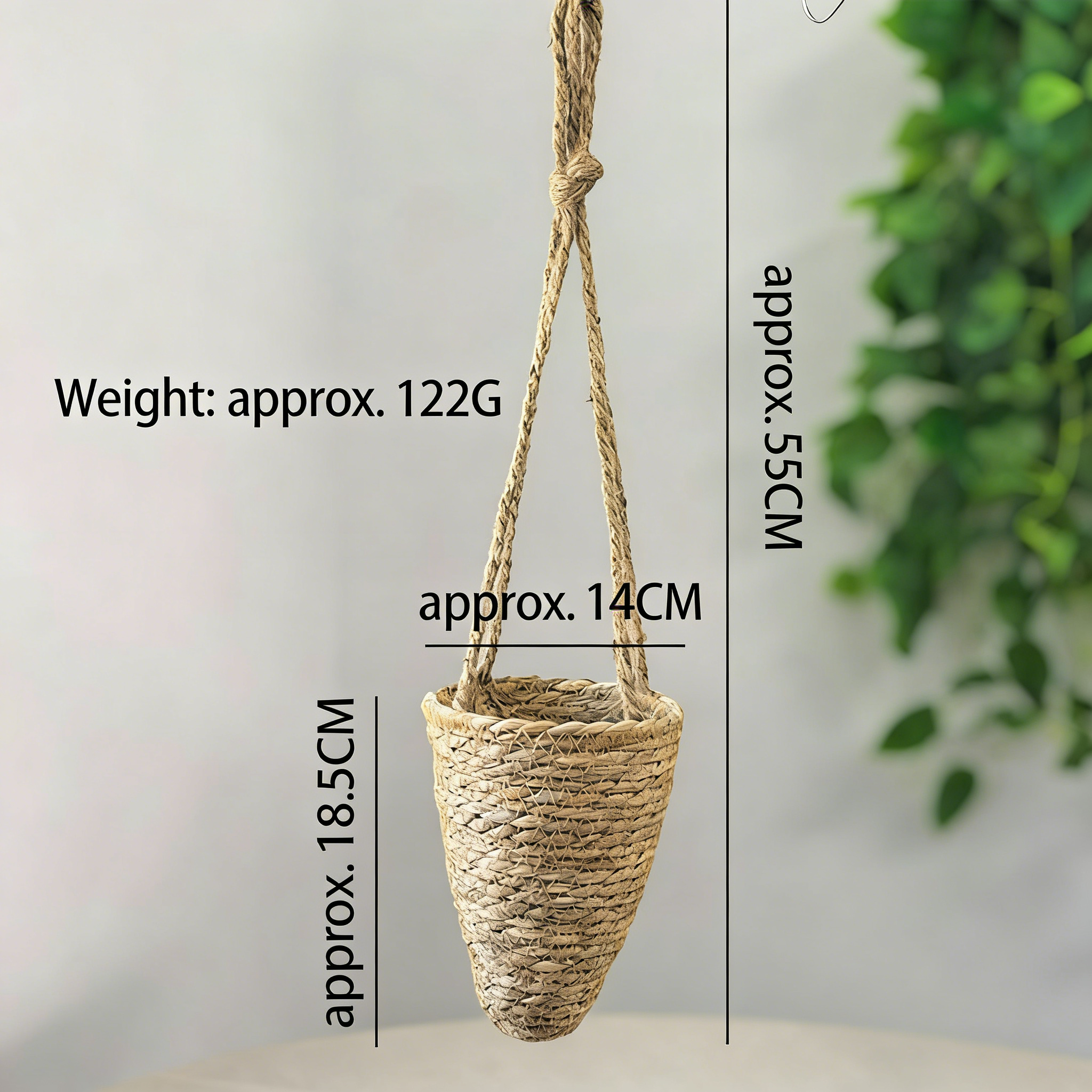 Handmade Woven Hanging Basket – Rustic Home & Patio Decor for Flower Arrangements | Natural Fiber Plant Holder, Perfect for Indoor Wall Decor & Outdoor Garden Display, Stylish Boho Home Accent - Mia-yarnwhiper