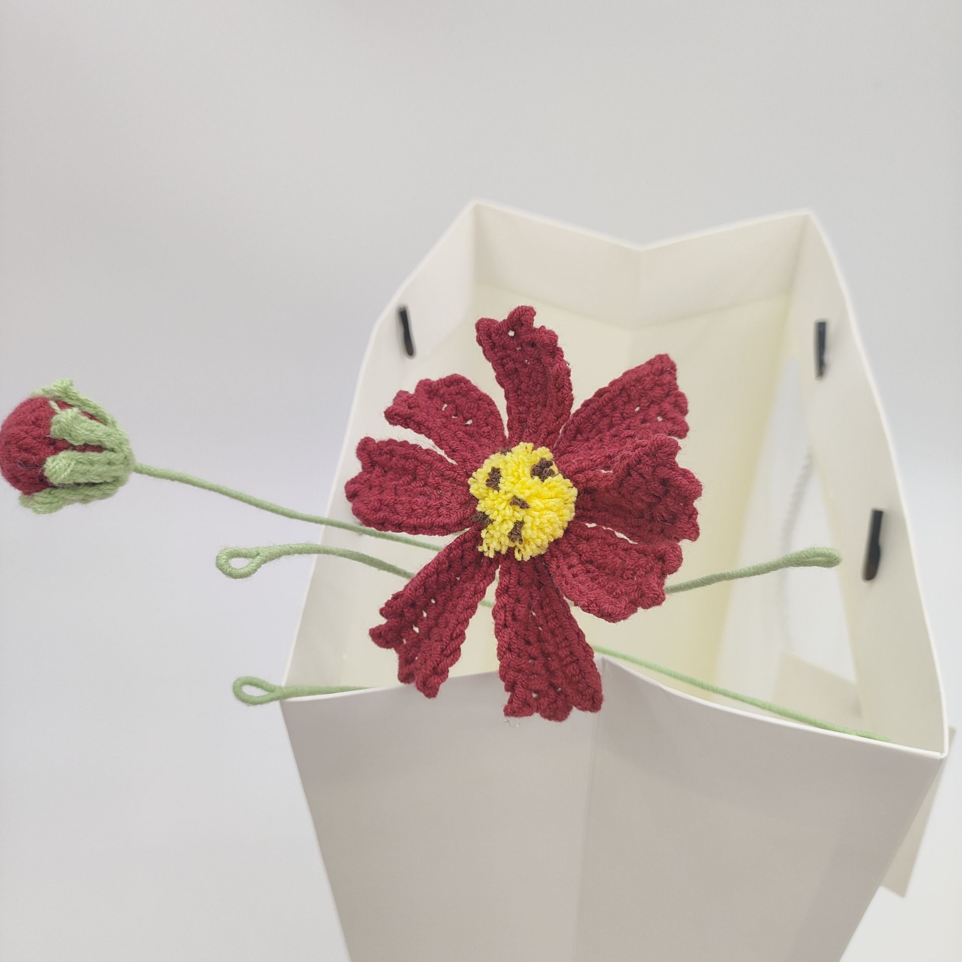 Handmade Crochet Cosmos Flower Bouquet | Eternal Handcrafted Flowers for Home Decor, Desk Decor & Holiday Gifts – Colorful Afghan Knit Floral Arrangement for Valentine’s/Mother’s Day - Mia-yarnwhiper