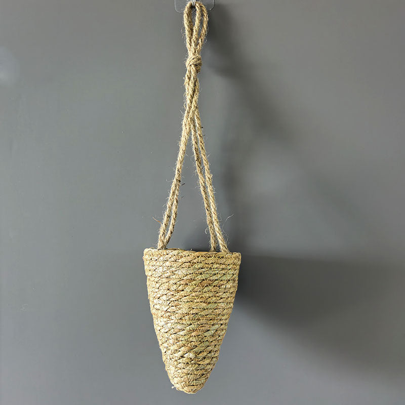 Handmade Woven Hanging Basket – Rustic Home & Patio Decor for Flower Arrangements | Natural Fiber Plant Holder, Perfect for Indoor Wall Decor & Outdoor Garden Display, Stylish Boho Home Accent - Mia-yarnwhiper