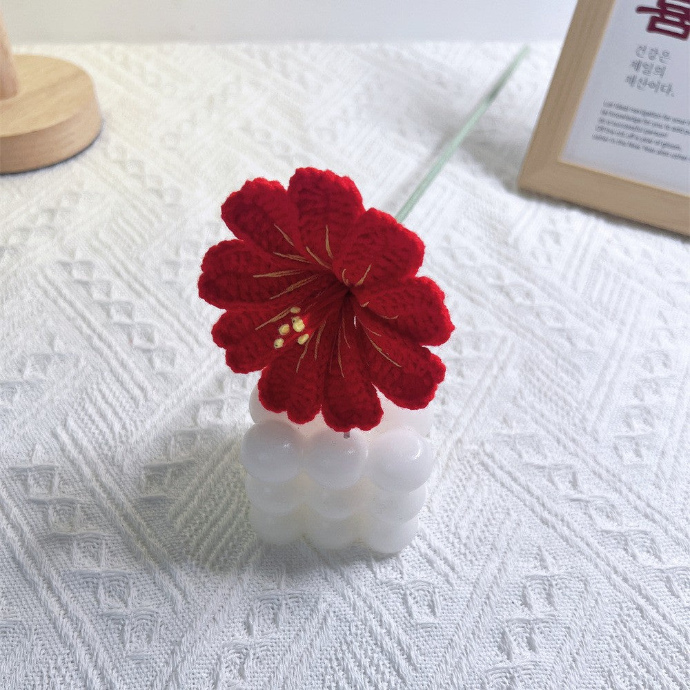 Handmade Crochet Lewisia Flower Bouquet | Eternal Handcrafted Floral Decor for Home & Desk, Perfect Holiday Gift – Pastel Pink/Blue Knit Bloom Arrangement for Valentine’s/Mother’s Day - Mia-yarnwhiper