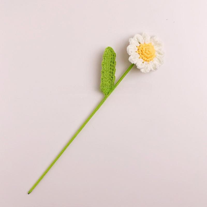 Crochet Daisy Bouquet - Handmade Eternal Flowers for Home Decor, Table Centerpiece & Holiday Gifts | Handcrafted Floral Desk Decor (Pink & White) - Mia-yarnwhiper