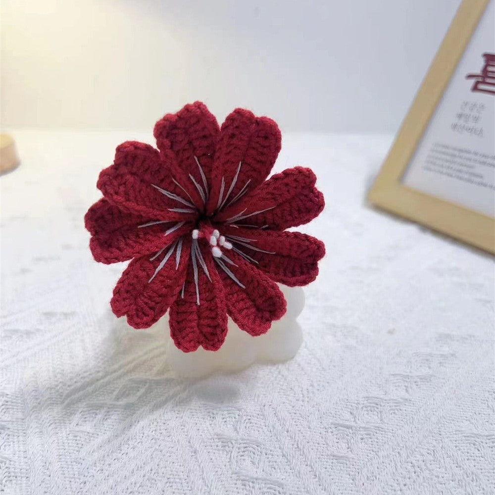 Handmade Crochet Lewisia Flower Bouquet | Eternal Handcrafted Floral Decor for Home & Desk, Perfect Holiday Gift – Pastel Pink/Blue Knit Bloom Arrangement for Valentine’s/Mother’s Day - Mia-yarnwhiper