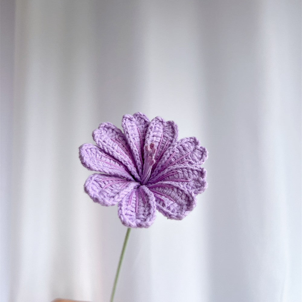 Handmade Crochet Lewisia Flower Bouquet | Eternal Handcrafted Floral Decor for Home & Desk, Perfect Holiday Gift – Pastel Pink/Blue Knit Bloom Arrangement for Valentine’s/Mother’s Day - Mia-yarnwhiper