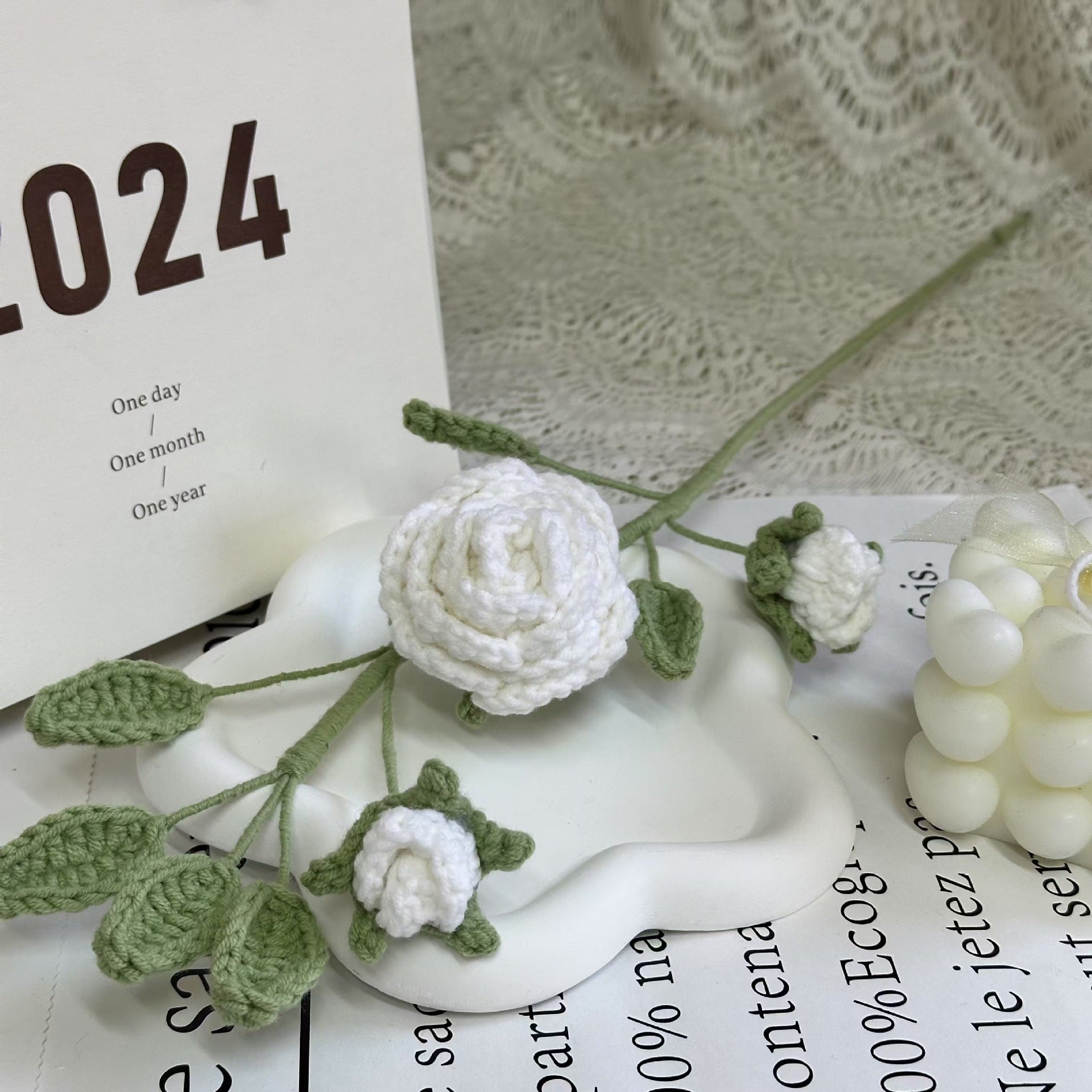 Handmade Crochet Flower Bouquet Assortment | Eternal Handcrafted Floral Decor for Home & Desk, Perfect Holiday Gift – Colorful Knit Flowers (Lily/Clematis/Cosmos) for Valentine’s/Mother’s Day - Mia-yarnwhiper