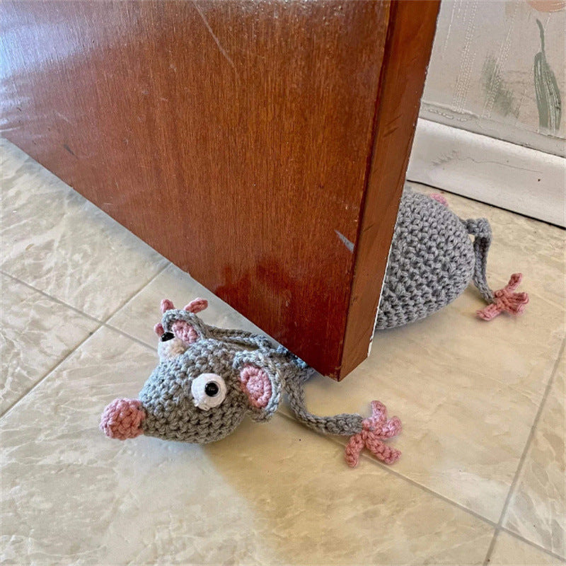 Funny Squashed Animal Crochet Door Stopper - Adorable Handmade Gecko/Frog/Santa Home Decor, Cute Functional Gift for Kids & Adults - Mia-yarnwhiper