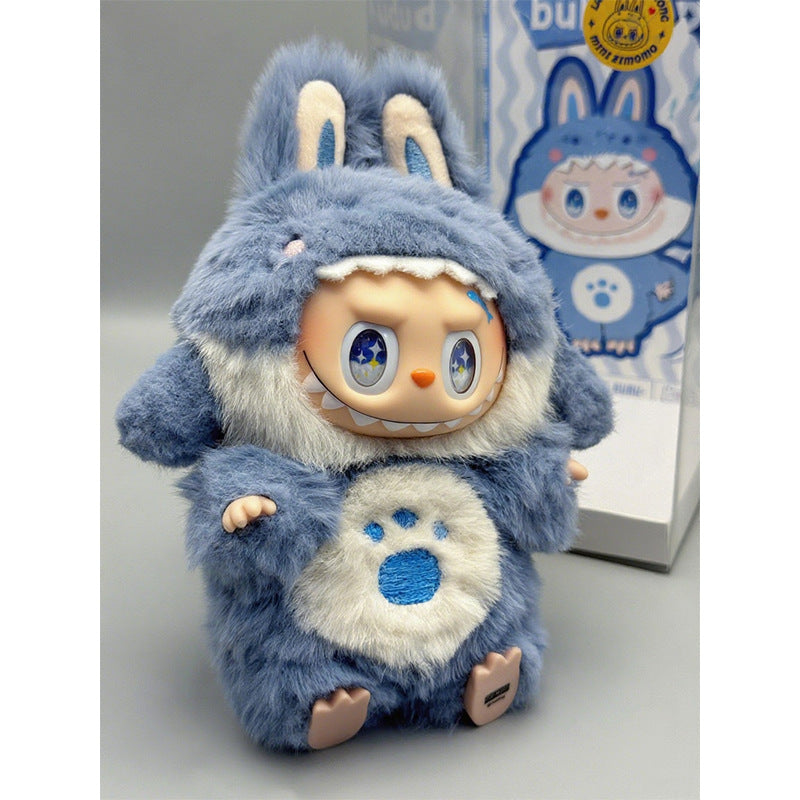 15-17cm Vinyl Doll Shark Costume (Doll Not Included) - Handmade Fluffy Bunny Ear Outfit for 1/2/3 Gen Dolls, Cute Furry Doll Clothing Accessory - Mia-yarnwhiper