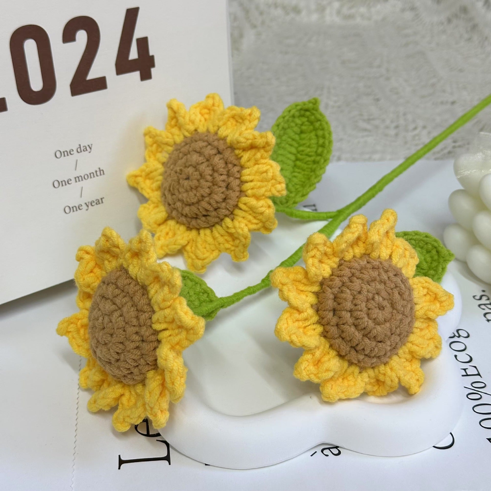 Handmade Crochet Flower Bouquet Assortment | Eternal Handcrafted Floral Decor for Home & Desk, Perfect Holiday Gift – Colorful Knit Flowers (Lily/Clematis/Cosmos) for Valentine’s/Mother’s Day - Mia-yarnwhiper