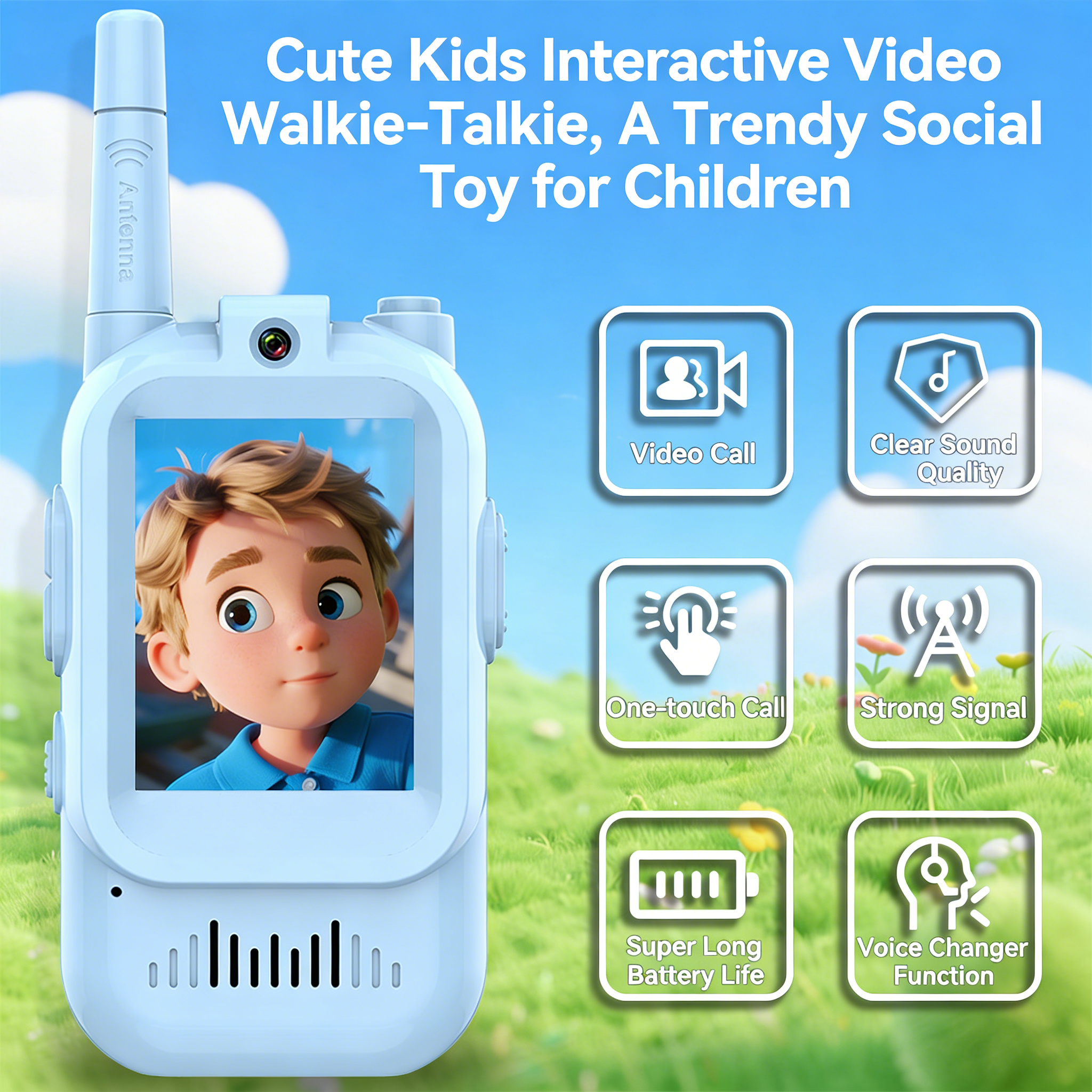 Kids Video Walkie Talkies Toys 2 Pack Long Range Communication with Camera Ideal for 3-12 Year Olds Colorful Audio for Outdoor Indoor Play Holiday Christmas Gifts - Mia-yarnwhiper