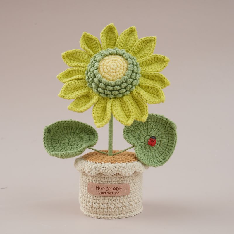 Handmade Crochet Sunflower Potted Bouquet: Cute Decor & Gift for Housewarming, Birthdays & Occasions - Mia-yarnwhiper