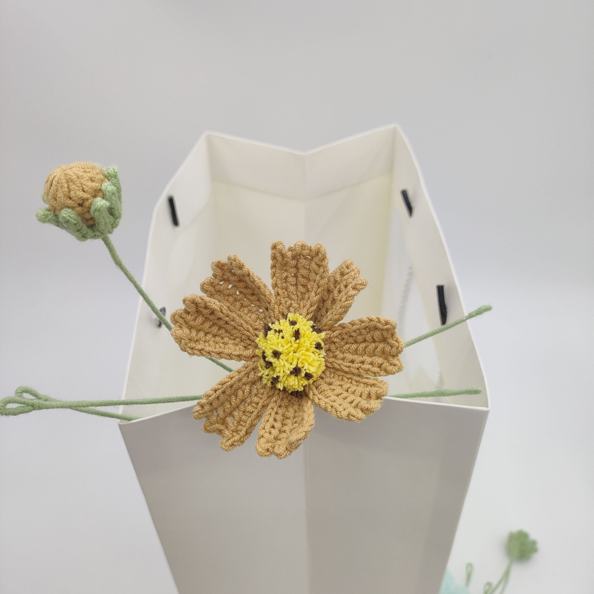 Handmade Crochet Cosmos Flower Bouquet | Eternal Handcrafted Flowers for Home Decor, Desk Decor & Holiday Gifts – Colorful Afghan Knit Floral Arrangement for Valentine’s/Mother’s Day - Mia-yarnwhiper