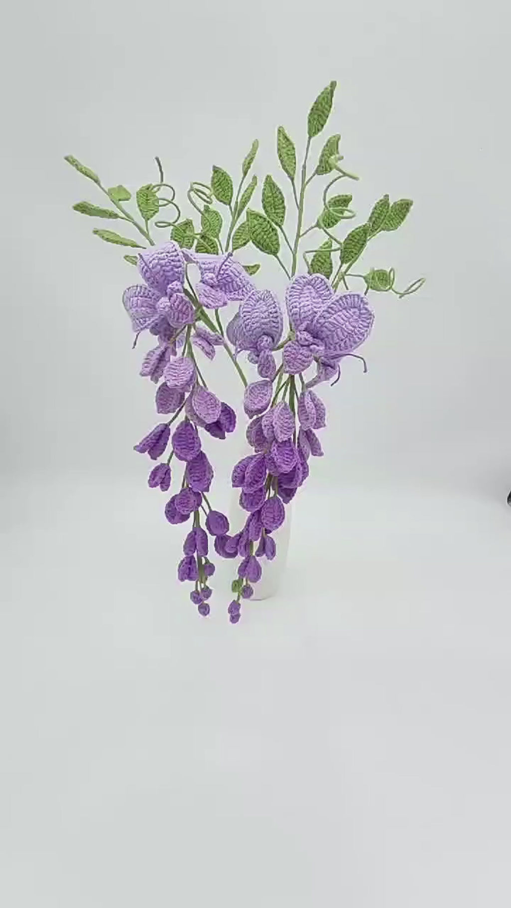 Handmade Crochet Wisteria Bouquet: Wilt-Proof, Hypoallergenic Gift for Spring Decor, Holidays & Housewarming