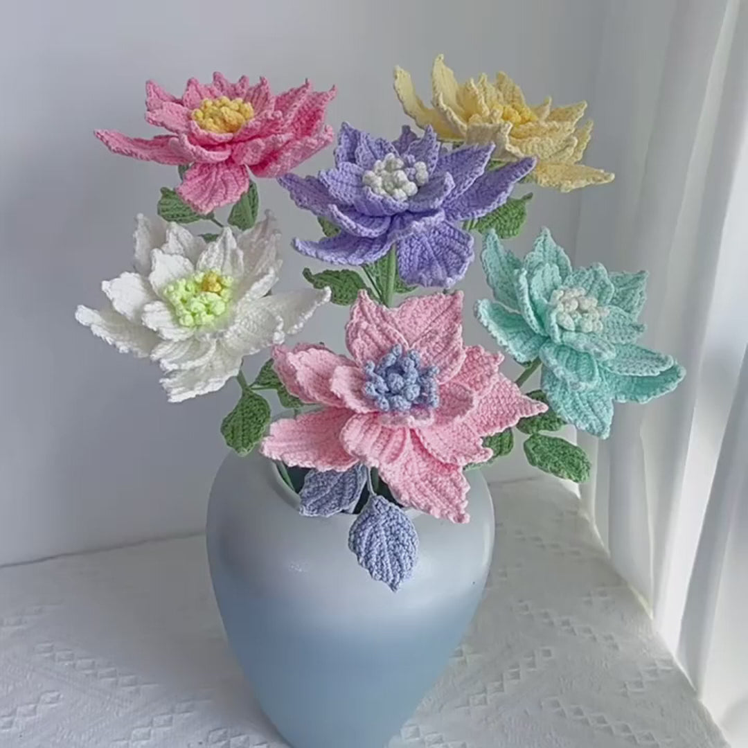 Handmade Crochet Rose Flowers | Everlasting Handicraft Bouquet for Home Decor, Desk Decor & Holiday Gifts | Durable, Allergy-Friendly Artisan Floral Decor (No Wilting!)